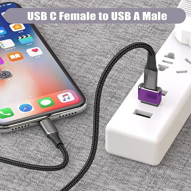Alt view image 3 of 7 - C Female to Male Adapter (2 Pack),Type C to A Charger Cable Adapter for iPhone 11 12 Pro Max,Airpods iPad,Samsung Galaxy Note 10 20 S20 Plus S20+ 20+ Ultra,A71 5G,Microsoft Surface Duo