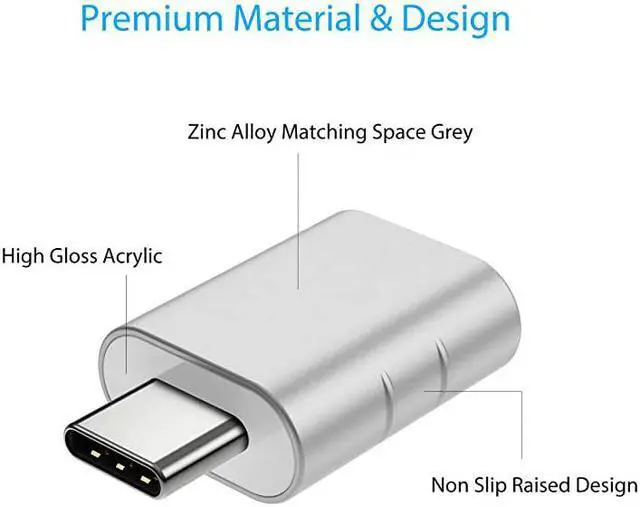 Alt view image 4 of 6 - USB C to USB Adapter 2 Pack Thunderbolt 3 to USB 30 Adapter Compatible with MacBook Pro 2019 and Before MacBook Air 20192018 Dell XPS and More Type C Devices Silver