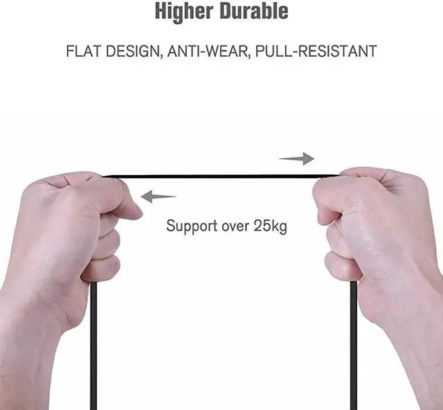 Alt view image 5 of 7 - Cat7 Shielded Ethernet Cable 50ft Highest Speed Cable Flat Ethernet Patch Cable Support Cat5Cat6 Network600Mhz10Gbps Black Computer Cord + Free Clips and Straps for Router Xbox
