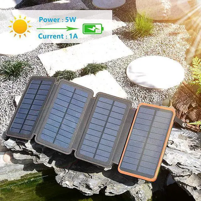 Alt view image 2 of 7 - Solar Charger 25000mAh Portable Solar Power Bank with Dual 21A Outputs Outdoor External Battery Pack Compatible Most Smart Phones Tablets and More
