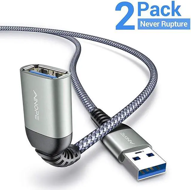 Main image of USB 30 Extension Cable Type A Male to Female Extension Cord 2PACK 66FT DURABLE BRAIDED MATERIAL 5Gbps Data Transfer Compatible with USB KeyboardMouseFlash Drive Hard DrivePrinter