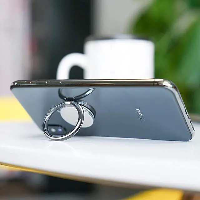 Alt view image 7 of 7 - Cell Phone Ring Holder Finger Stand  Phone Kickstand Metal Grip Hook Work with Magnetic Car Mount Compatible with Phone 12 Mini 11 Pro Xs Max XR X 8 7 6 6s Plus Smartphone Accessories BLK