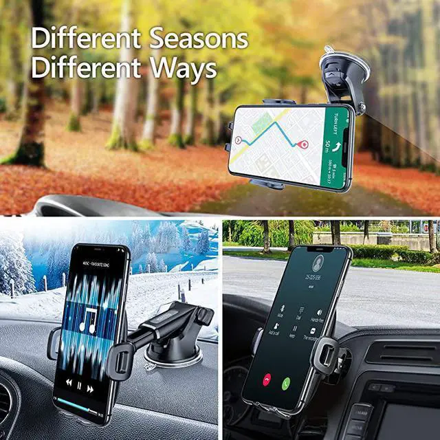 Alt view image 6 of 6 - Universal Car Phone Mount Holder Military Grade Cell Phone Holder for Car Windshield Dash Vent Compatible with iPhone 11 Pro MaxXRXSX8 Samsung Galaxy S20+UltraNote10 Plus S9 and All