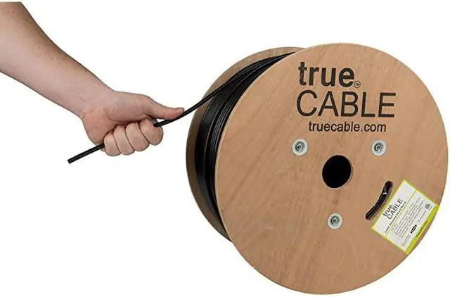 Main image of Cat5e Outdoor Shielded FTP 1000ft Waterproof Direct Burial Rated CMX 24AWG Solid Bare Copper 350MHz ETL Listed Bulk Ethernet Cable