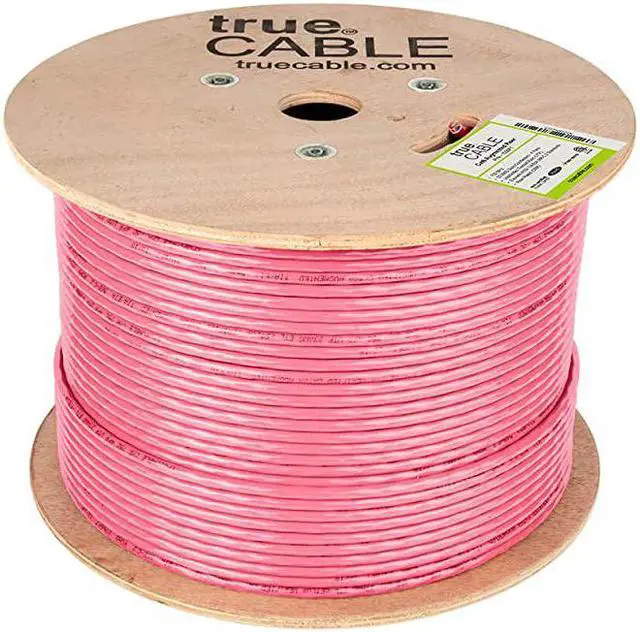 Alt view image 2 of 7 - Cat6A Riser CMR 1000ft Pink 23AWG 4 Pair Solid Bare Copper 750MHz ETL Listed Unshielded Twisted Pair UTP Bulk Ethernet Cable