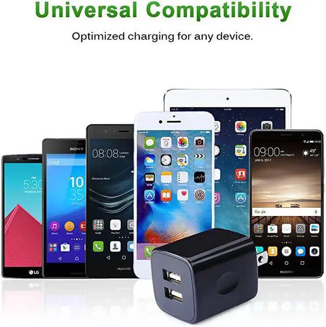 Alt view image 4 of 7 - USB Wall Plug  21A Dual Port USB Power Block 5 Pack Portable Quick Charger Cubes Compatible iPhone 76 plus8x Samsung Galaxy S9S10eS9S8 PlusS6 LG G8G7V35V40 ThinQ Moto G7 plus