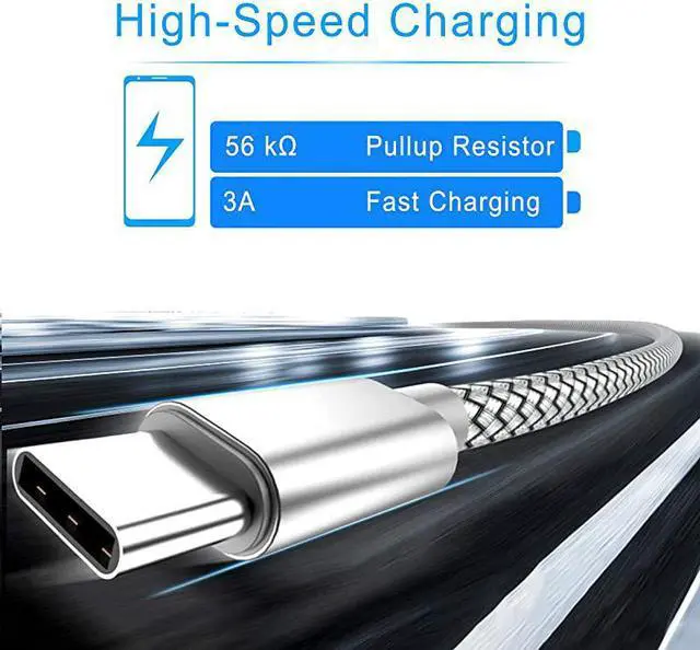 Alt view image 3 of 7 - Type C Charger Cable 66FT 2PackNylon Charging Cord for Samsung Galaxy Fold Note 10 9 S8 S9 S10 Plus S10E 10E S10+S20 Ultra S20+ 20 20+LG V50 V40 V35 V30 G7 G8 ThinqGoogle Pixel 4 3 3a 2 XL