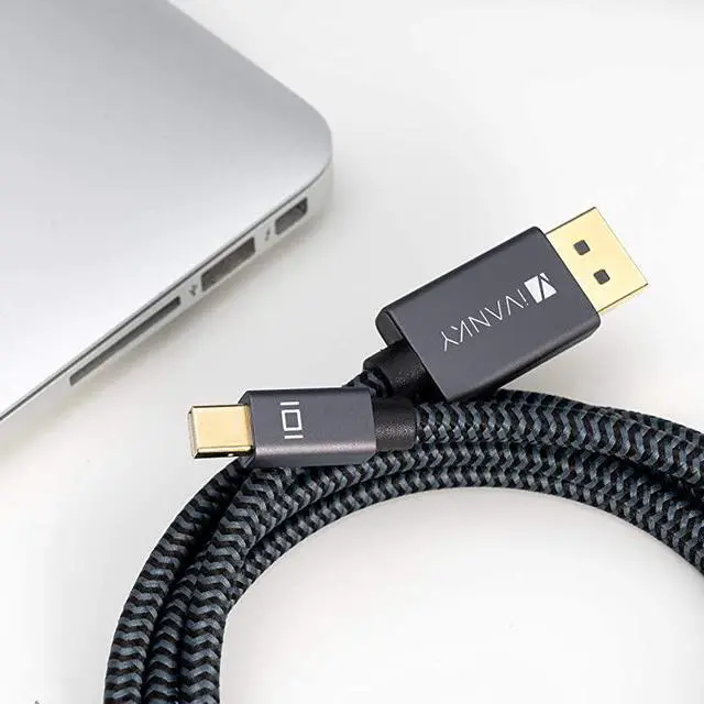 Alt view image 6 of 7 - Mini DisplayPort to DisplayPort(Mini DP to DP) Cable, 6.6 Feet,4K@60Hz / 2K@144Hz,  DisplayPort to Mini DisplayPort(Thunderbolt Compatible) Cable - Grey