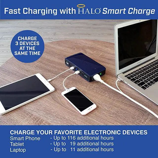 Alt view image 4 of 7 - Bolt 58830 mWh Portable Phone Laptop Charger Car Jump Starter with AC Outlet and Car Charger Silver Graphite