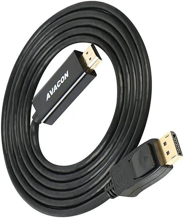 Alt view image 4 of 5 - DisplayPort to HDMI 6 Feet GoldPlated Cable  Display Port to HDMI Adapter Male to Male Black