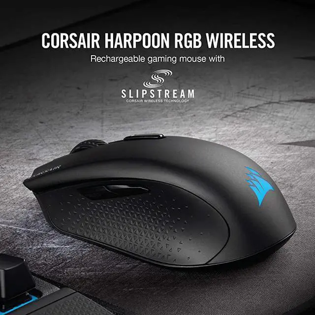 Alt view image 2 of 7 - Harpoon RGB Wireless Wireless Rechargeable Gaming Mouse with SLIPSTREAM Technology 10000 DPI Optical Sensor