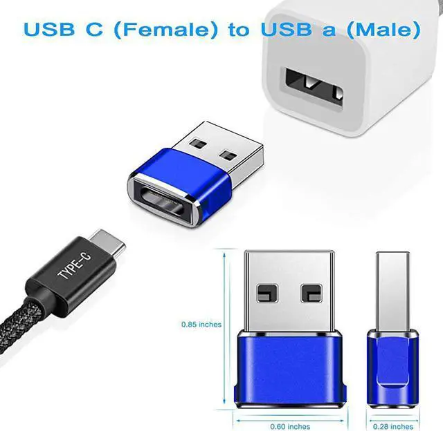 Alt view image 4 of 7 - USB C Female to USB Male Adapter 2 Pack Upgraded VersionType C to USB A ConnectorWorks with LaptopsChargersand More Devices with Standard USB A Interface