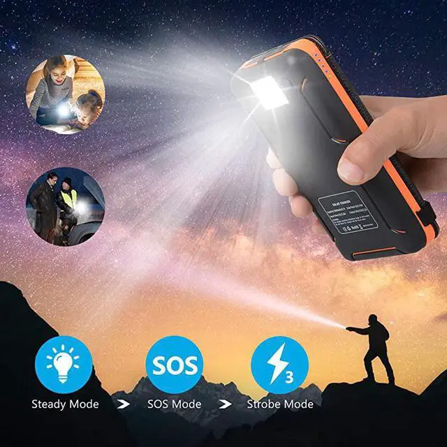 Alt view image 6 of 7 - Solar Charger 25000mAh Portable Solar Power Bank with Dual 21A Outputs Outdoor External Battery Pack Compatible Most Smart Phones Tablets and More