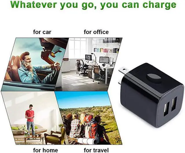 Alt view image 7 of 7 - USB Wall Plug  21A Dual Port USB Power Block 5 Pack Portable Quick Charger Cubes Compatible iPhone 76 plus8x Samsung Galaxy S9S10eS9S8 PlusS6 LG G8G7V35V40 ThinQ Moto G7 plus