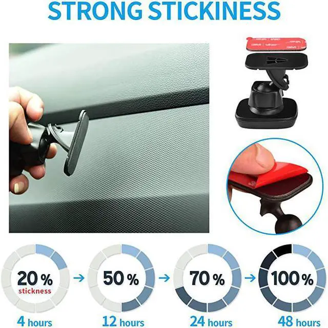 Alt view image 7 of 7 - 3M VHB Sticky Adhesive Pads Replacement Mounting Tape 4 PCS Dashboard Sticker Pads for Magnetic Phone Car MountCarMountAdhesiveDouble Sided 3M Adhesive PadsCar Mount Sticker Tapes