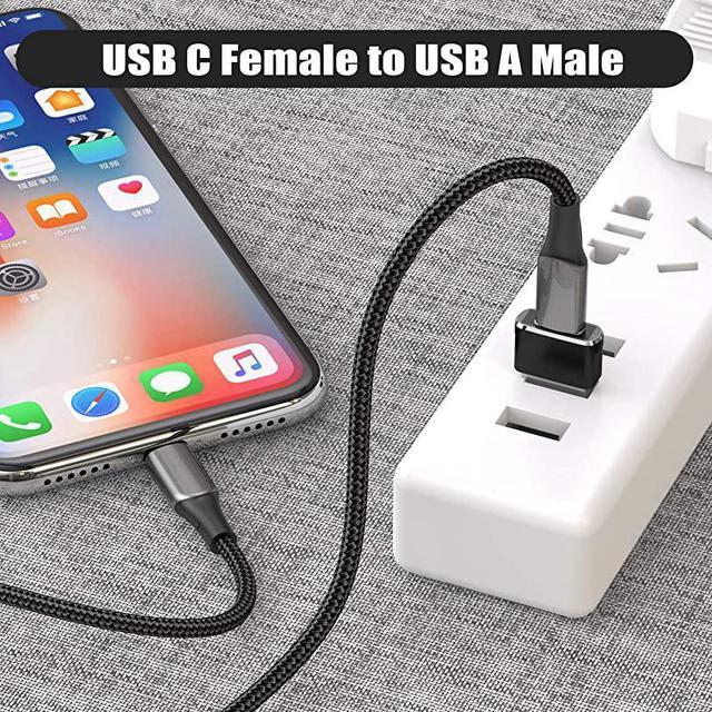 Basesailor USB C Female to USB Male Adapter, Compatible with Laptops, Power  Banks, Chargers, and More Devices with Standard USB A Ports (Gray, 2-Packs)  : : Computers & Accessories