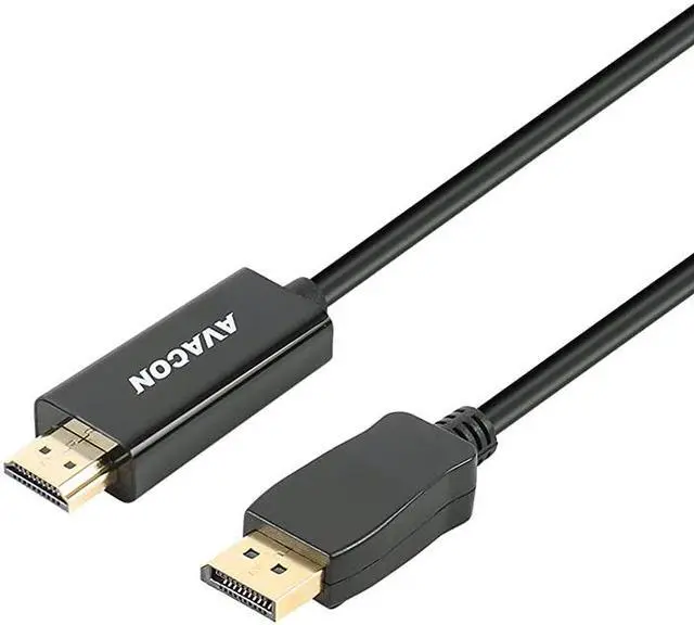 Alt view image 5 of 5 - DisplayPort to HDMI 6 Feet GoldPlated Cable  Display Port to HDMI Adapter Male to Male Black