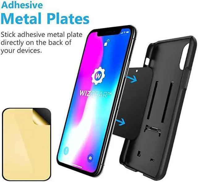 Alt view image 4 of 5 - Magnetic Phone Car Mount  2 PACK Universal Air Vent Magnetic Phone Car Mount Phone Holder for Cell Phones and Mini Tablets with Fast SwiftSnap Technology With 4 Metal Plates