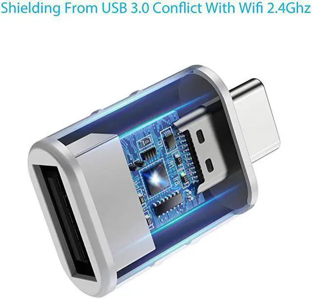Alt view image 5 of 6 - USB C to USB Adapter 2 Pack Thunderbolt 3 to USB 30 Adapter Compatible with MacBook Pro 2019 and Before MacBook Air 20192018 Dell XPS and More Type C Devices Silver