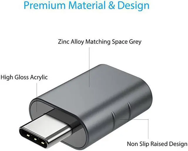 Alt view image 4 of 7 - C to Adapter Pack of 2 C Male to 3 Female Adapter Compatible with iMac 2021 iPad Pro 2021 MacBook Pro 2020 MacBook Air 2020 Dell XPS and Other Type C or Thunderbolt 3 Devices Space Grey