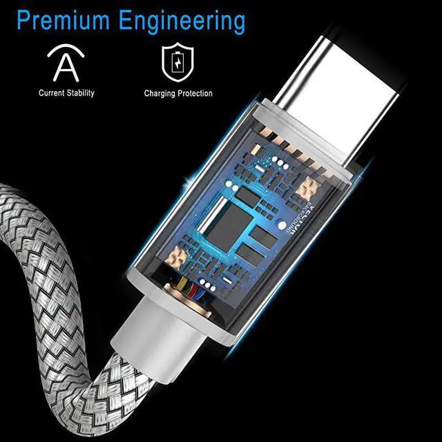 Alt view image 4 of 7 - Type C Charger Cable 66FT 2PackNylon Charging Cord for Samsung Galaxy Fold Note 10 9 S8 S9 S10 Plus S10E 10E S10+S20 Ultra S20+ 20 20+LG V50 V40 V35 V30 G7 G8 ThinqGoogle Pixel 4 3 3a 2 XL