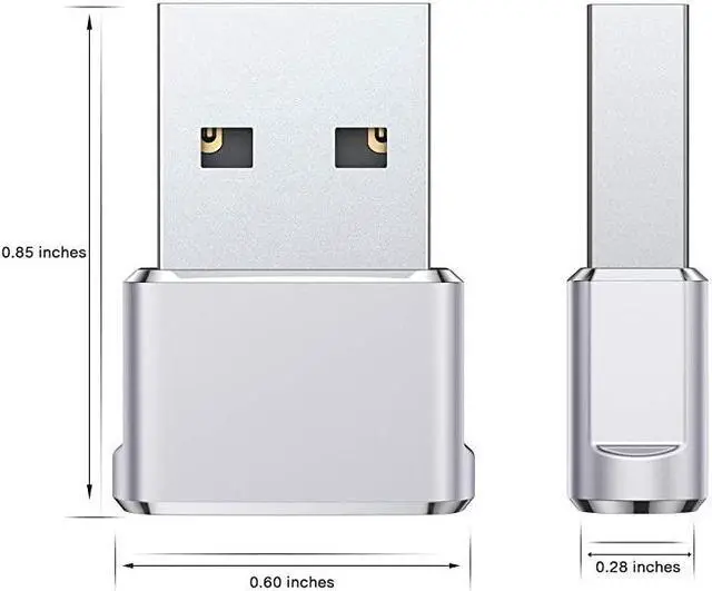 Alt view image 4 of 7 - USB C Female to USB Male Adapter Upgraded Version 2Pack  Type C to USB A Adapter Compatible with Laptops Power Banks Chargers and More Devices with Standard USB A Ports Silver