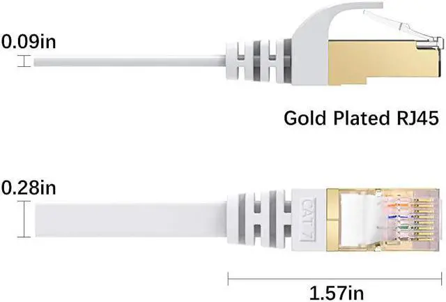 Alt view image 4 of 7 - Ethernet Cable 20 Feet High Speed Flat Internet Network Computer Patch Cord Faster Than Cat6 Cat5e LAN Wire Shielded RJ45 Connectors for Router Modem Xbox Printer White