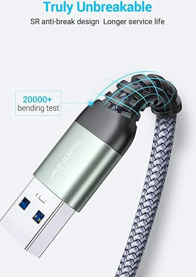 Alt view image 2 of 6 - USB 30 Extension Cable Type A Male to Female Extension Cord 2PACK 66FT DURABLE BRAIDED MATERIAL 5Gbps Data Transfer Compatible with USB KeyboardMouseFlash Drive Hard DrivePrinter