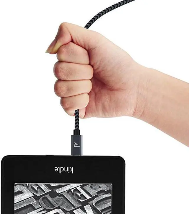 Alt view image 6 of 7 - Micro USB Cable 2 Pack33ft  Braided Nylon Cell Phone Charger QC 30 Fast Charging Sync Micro USB Charger 24A for Samsung Galaxy S5S6S7 HTC LG Sony PS4 and More Space Gray