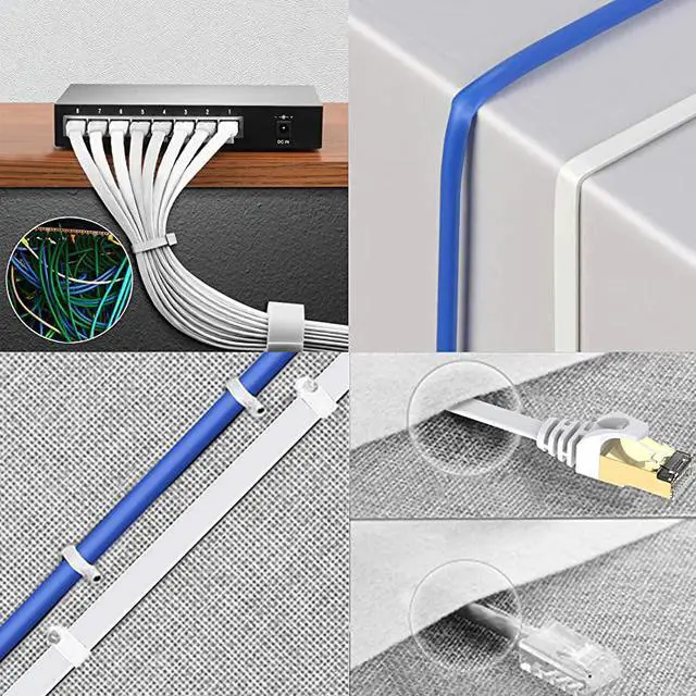 Alt view image 6 of 7 - Ethernet Cable 20 Feet High Speed Flat Internet Network Computer Patch Cord Faster Than Cat6 Cat5e LAN Wire Shielded RJ45 Connectors for Router Modem Xbox Printer White