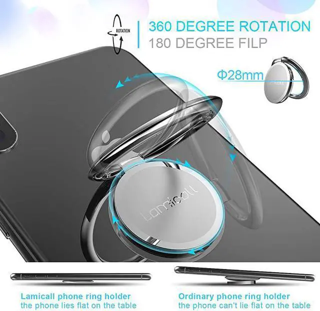 Alt view image 3 of 7 - Cell Phone Ring Holder Finger Stand  Phone Kickstand Metal Grip Hook Work with Magnetic Car Mount Compatible with Phone 12 Mini 11 Pro Xs Max XR X 8 7 6 6s Plus Smartphone Accessories S