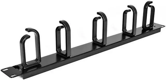 Alt view image 4 of 6 - com 19 Server Rack Cable Management Panel w DRing Hooks 1U Horizontal or Vertical Wire and Cord Manager Metal CABLMANAGER2