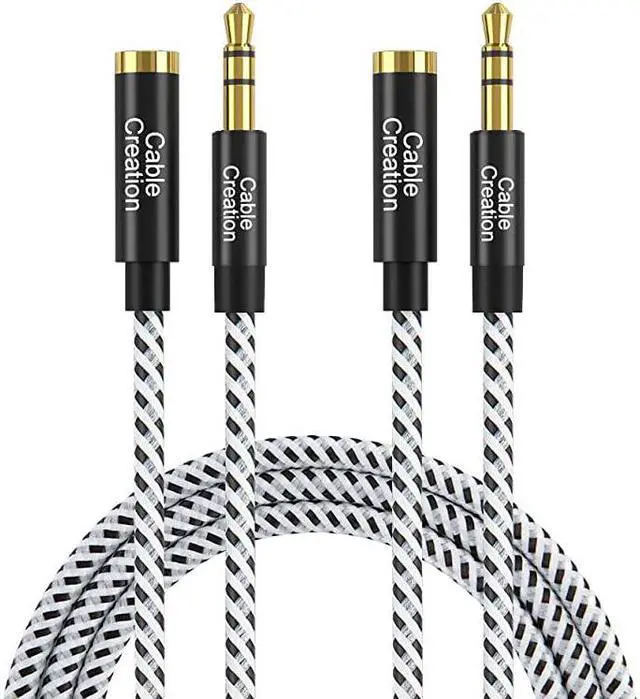 Main image of 35mm Headphone Extension Cable  35mm Male to Female Stereo Audio Extension Cable Adapter with Gold Plated Connector 2Pack 6 Feet