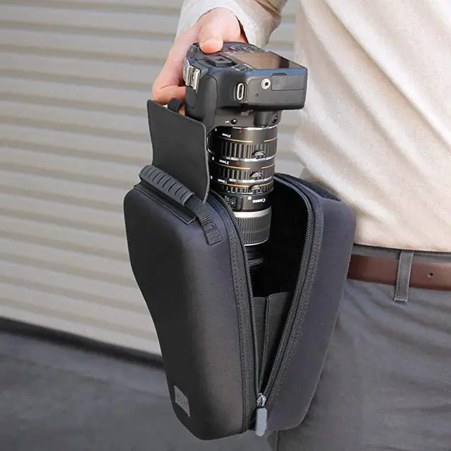 Alt view image 4 of 7 - Hard Shell DSLR Camera and Zoom Lens Case with Molded EVA Protection Quick Access Opening and Padded Interior Compatible with Nikon Canon Olympus Cameras with Popular 300mm Lenses