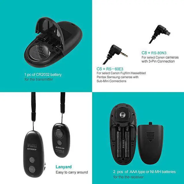 Alt view image 4 of 7 - Remote Wireless Shutter Release for Canon EOS RP Rebel T6 T7 SL2 5D Mark II 6D Mark II 7D Series 5D Series for Fujifilm XT3 for Olympus OMD EM1 Mark II for Pentax K1 Mark II