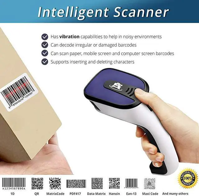 Alt view image 2 of 7 - Portable Wireless Bluetooth Barcode Scanner 3in1 Hand Scanners Cordless Rechargeable 1D and 2D Scan Gun for Inventory Management Wireless Handheld USB Bar CodeQR Code Reader