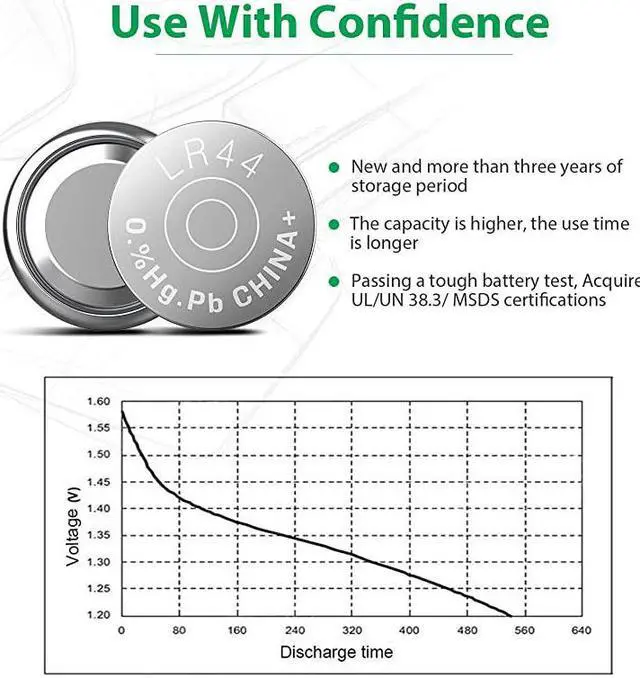 Alt view image 3 of 7 - 20 Pack LR44 AG13 357 303 SR44 Battery 15V Button Coin Cell Batteries