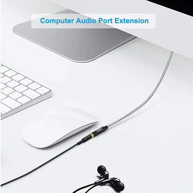Alt view image 3 of 7 - 35mm Headphone Extension Cable  35mm Male to Female Stereo Audio Extension Cable Adapter with Gold Plated Connector 2Pack 6 Feet