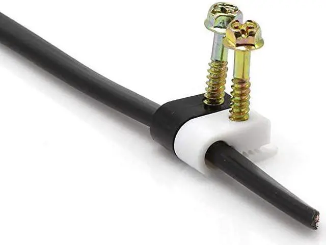 Alt view image 7 of 7 - Single Coaxial Cable Clips Cat6 Electrical Wire Cable Clip 14 in 6 mm Screw Clip and Fastener White 100 Pieces per Bag