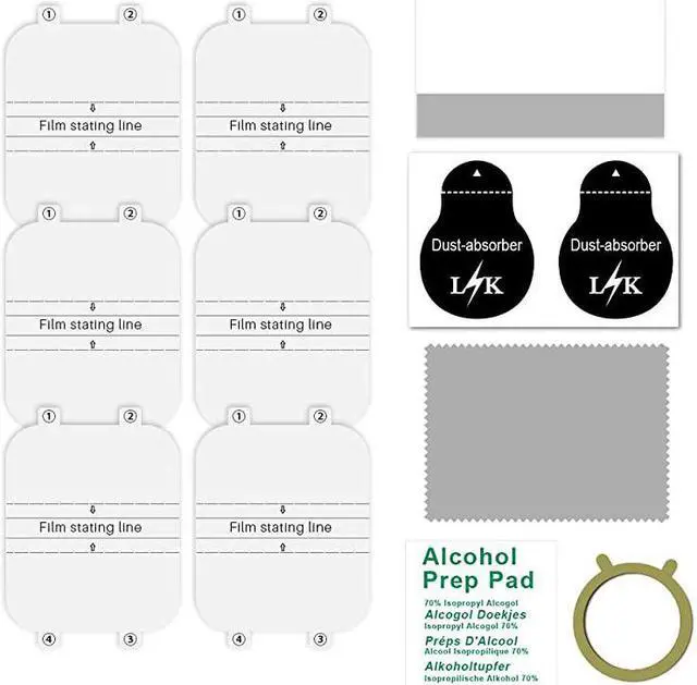 Alt view image 7 of 7 - Pack LϟK Screen Protector Compatible for Apple Watch Series 5 4 40mm Max Coverage BubbleFree Flexible TPU Clear Film with Circle Installation Tool