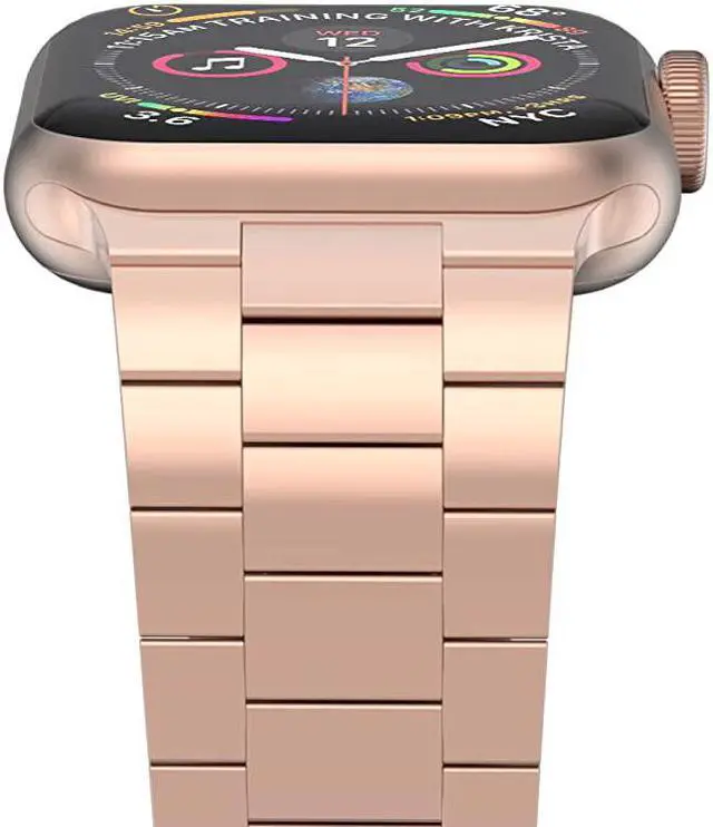 Main image of Compatible with Rose Gold Apple Watch Band 40mm 38mm Upgraded Version Solid Slim Metal iWatch Strap for Apple Watch Series 543 Rose Gold Women