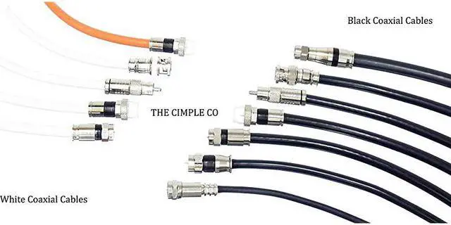 Alt view image 7 of 7 - 20 Feet White RG6 Coaxial Cable Coax Cable Made in USA with Connectors F81 RF Digital Coax AV CableTV Antenna and Satellite CL2 Rated 20 Foot