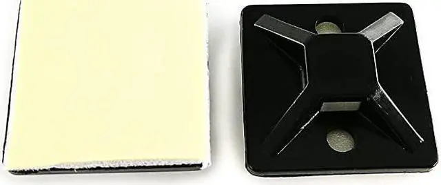 Alt view image 3 of 6 - Strong Cable Zip Tie Mounts with Screw Hole Zip Wire Tie Mounting Base (100 Pack) Self Adhesive Tie Mount Black,Zip Tie Mounting Squares 1x1 Inch