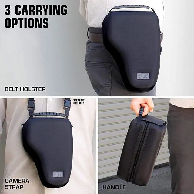 Alt view image 5 of 7 - Hard Shell DSLR Camera and Zoom Lens Case with Molded EVA Protection Quick Access Opening and Padded Interior Compatible with Nikon Canon Olympus Cameras with Popular 300mm Lenses
