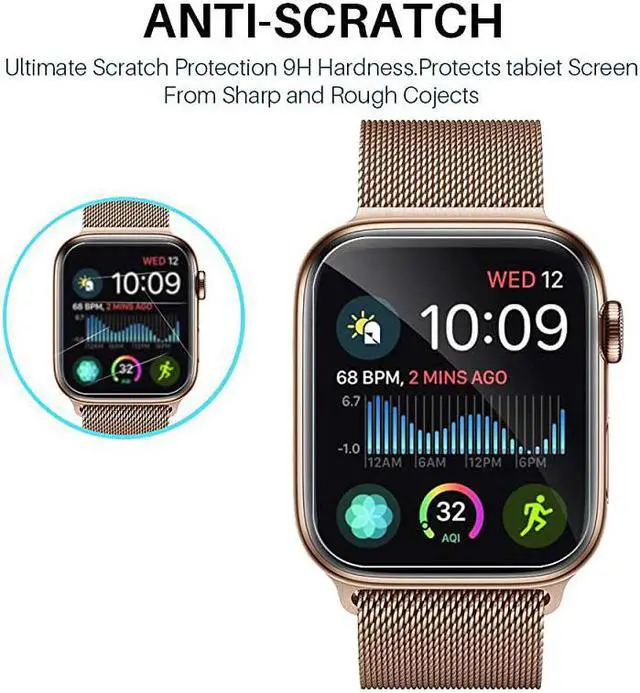 Alt view image 5 of 7 - Pack LϟK Screen Protector Compatible for Apple Watch Series 5 4 40mm Max Coverage BubbleFree Flexible TPU Clear Film with Circle Installation Tool