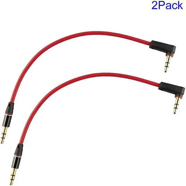 Main image of 2Pack 8inch 3Port 35mm Right Angle Male to Male Replacement for Headphones iPods iPhones iPads HomeCar Stereos and More