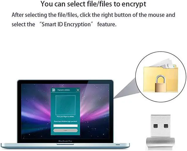 Alt view image 4 of 7 - USB Fingerprint Reader  Portable Security Key Biometric Fingerprint Scanner Support Windows 10 3264 Bits with Latest Windows Hello Features 1Pack