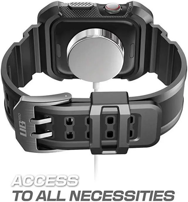 Alt view image 3 of 7 - Unicorn Beetle Pro Case for Apple Watch 3 42mm Rugged Protective Case with Strap Bands for Apple Watch Series 321 Red