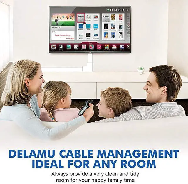 Alt view image 7 of 7 - Cover Raceway Kit 157in Cable Cover Channel Paintable Concealer System Cable Hider Wires Hiding Wall Mount TV Powers s in Home Office 10X L157in X W095in X 055in White