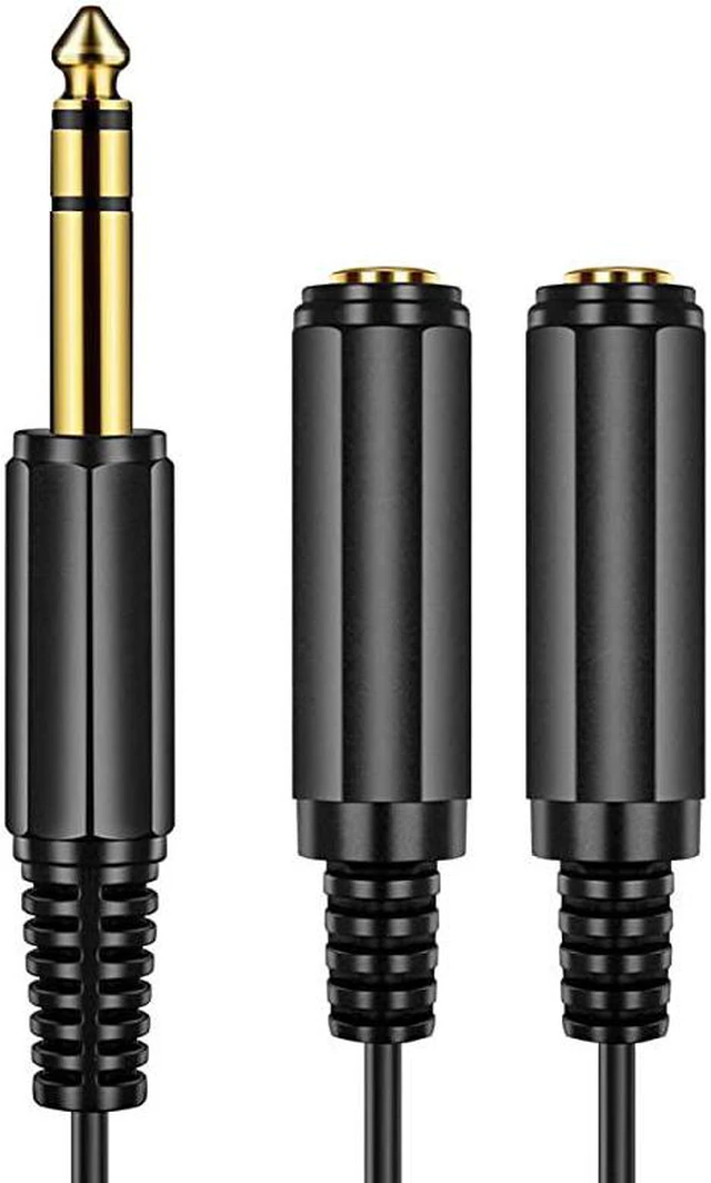 Alt view image 4 of 4 - 635mm Stereo PlugMale to Dual 635mm JackFemale Splitter Adapter Cable Converter 06 feet